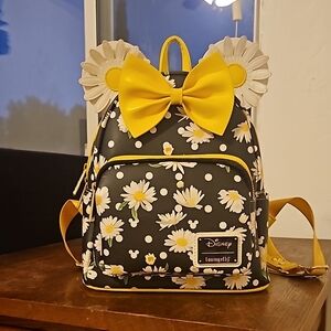 Disney Loungefly Black and Yellow Daisy Backpack